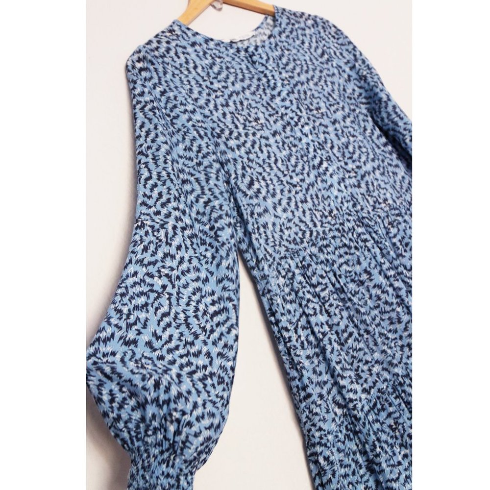 Zara Blue Angel Long Sleeve Prairie Tiered Midi Maxi Dress S Blogger's Favorite - Picture 5 of 15